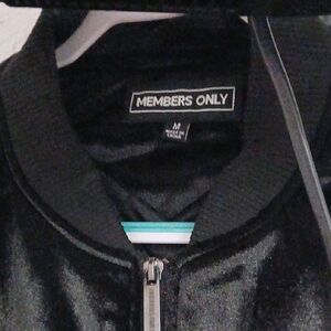 Members Only Shiny Black Zip-Up Jacket